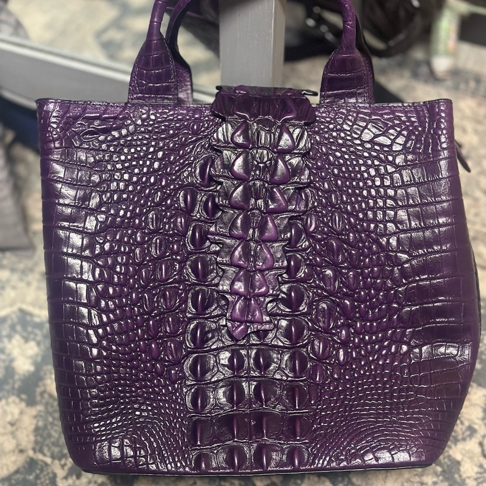 PiJushi Purple crocodile tote